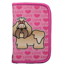 Gold Cartoon Shih Tzu Love Folio Planners