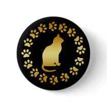 GOLD CAT AND PAWS BUTTONS