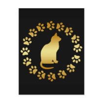 GOLD CAT AND PAWS POSTCARDS