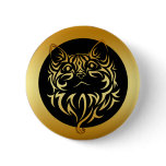 GOLD CAT PINBACK BUTTONS