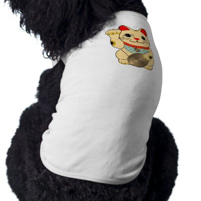 Gold Cat Dog Tshirt by myluckycat
