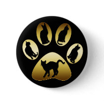GOLD CAT PAW WITH CATS BUTTONS