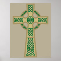 Gold Celtic Cross Poster