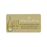 Gold Champagne Bubbles Cheers Address Labels
