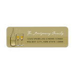 Gold Champagne Bubbles Cheers Address Labels