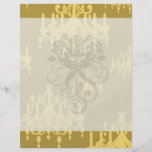 gold chandelier damask pattern personalized flyer