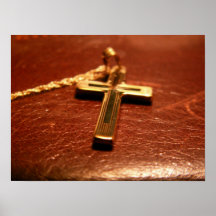 Gold Christian Cross Posters