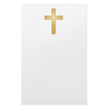 Gold Christian Cross Personalized Stationery
