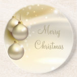 Gold Christmas Balls on Gold Coasters