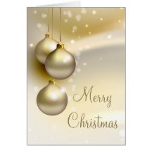 Gold Christmas Balls on Gold Greeting Cards