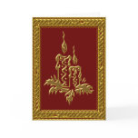 Gold Christmas Candles Greeting Card