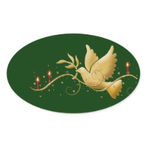 Gold Christmas dove of peace candles