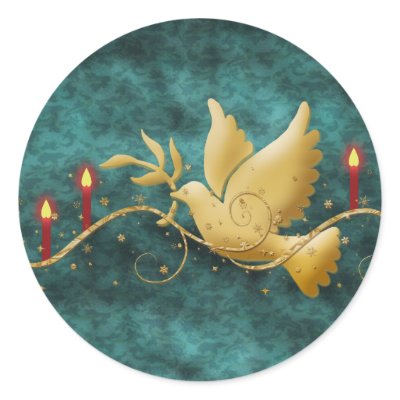 Gold Christmas dove of peace candles by mensgifts