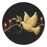 Gold Christmas dove of peace candles