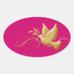 Gold Christmas dove of peace christian event stick Sticker