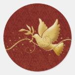 Gold Christmas dove of peace christian event stick Sticker