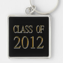 Gold Class Of 2012 On Black Keychain