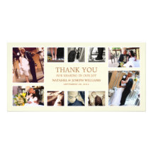 GOLD COLLAGE | WEDDING THANK YOU CARD PICTURE CARD