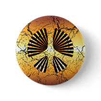 GOLD CRACKLE STYLE PEACE SIGN PINBACK BUTTONS