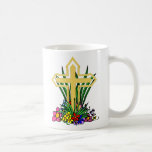Gold Cross and Flowers mugs