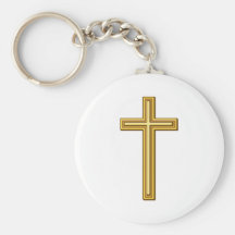Gold Cross on Blue Key Chains