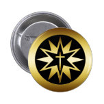GOLD CROSS ORNAMENT PINBACK BUTTON