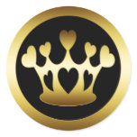 GOLD CROWN WITH HEARTS STICKERS