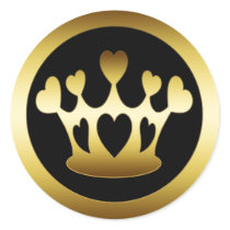 GOLD CROWN WITH HEARTS STICKERS