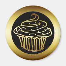GOLD CUPCAKE MAGNET