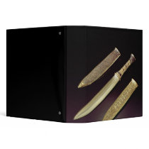 Gold dagger and sheath 3 ring binder
