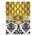 Gold Damask classic Birthday Invitation