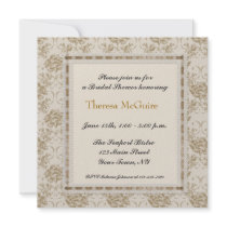 Gold Damask, Lace Frame Invitation