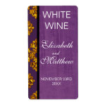 Gold Damask Wedding Wine Labels