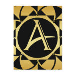 GOLD DECORATIVE MONOGRAM LETTER A POSTCARDS
