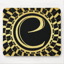 GOLD DECORATIVE MONOGRAM LETTER C MOUSEPAD