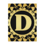 GOLD DECORATIVE MONOGRAM LETTER D POST CARDS