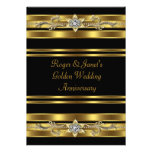 Gold Diamonds Elegant 50th Wedding Anniversary Custom Invitation
