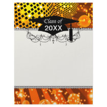gold disco grad graduation custom letterhead