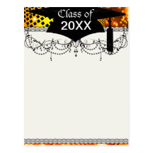 gold disco grad graduation post card
