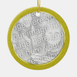 gold dots pattern photo frame ornaments