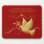 Gold dove of peace christian mousemats & mousepads