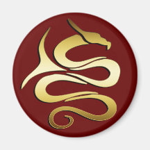 GOLD DRAGON FRIDGE MAGNET