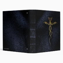 Gold Dragon Leather Look Gothic Binder