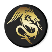 GOLD DRAGON REFRIGERATOR MAGNET