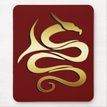 GOLD DRAGON MOUSE PAD