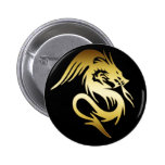 GOLD DRAGON PINBACK BUTTON