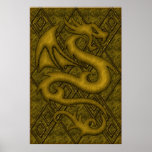 GOLD DRAGON POSTER PRINT