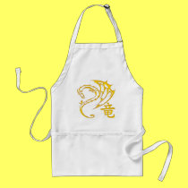 Gold Dragon with Kanji Symbol aprons
