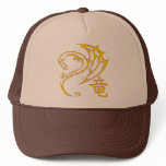Gold Dragon with Kanji Symbol Hat