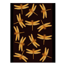 Gold Dragonflies Postcard